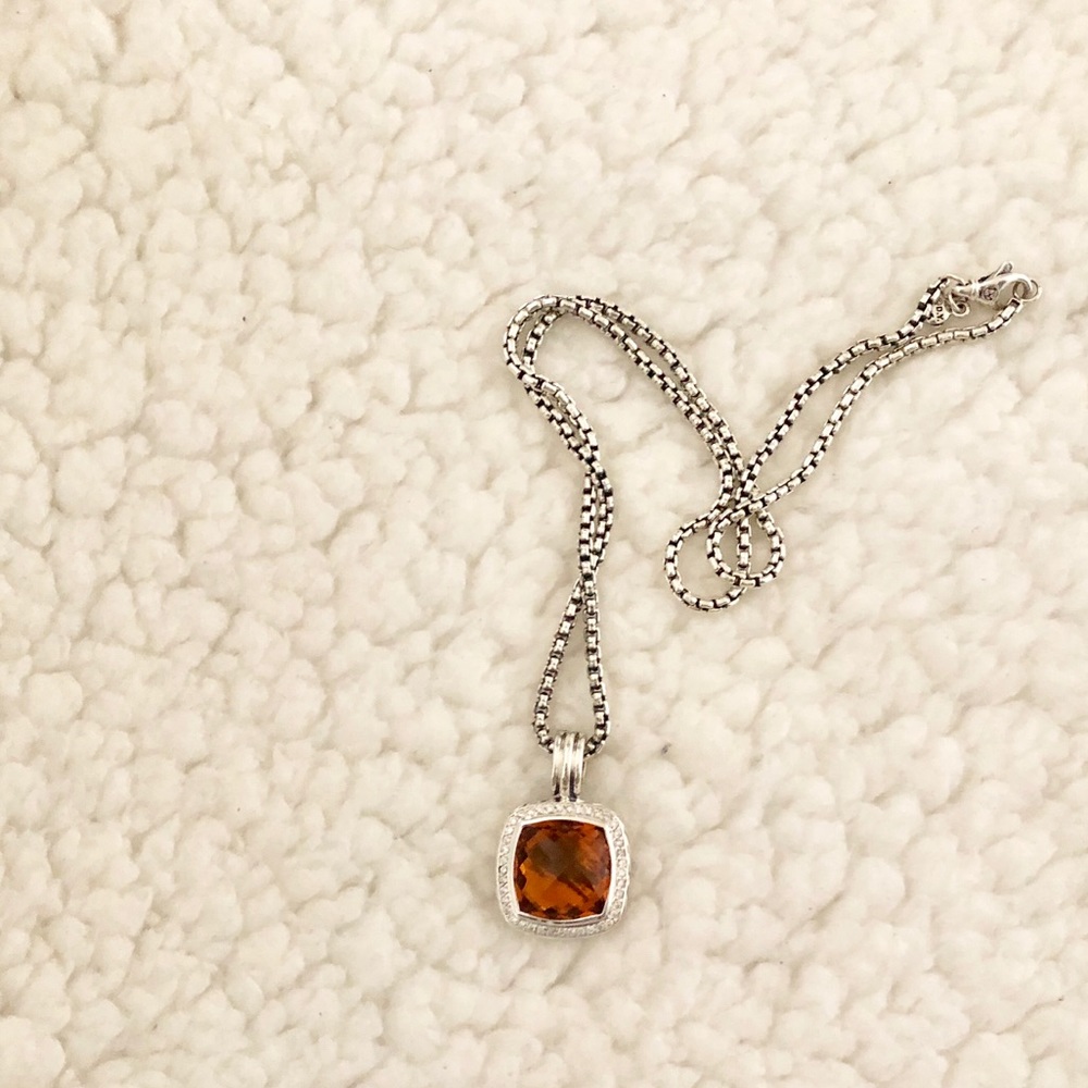 David Yurman Albion Citrine W/diamonds pendant